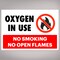 Avery Oxygen in Use No Smoking Sign Label Stickers, Waterproof, UV Resistant, Preprinted, 5" x 3.5", 8 Stickers